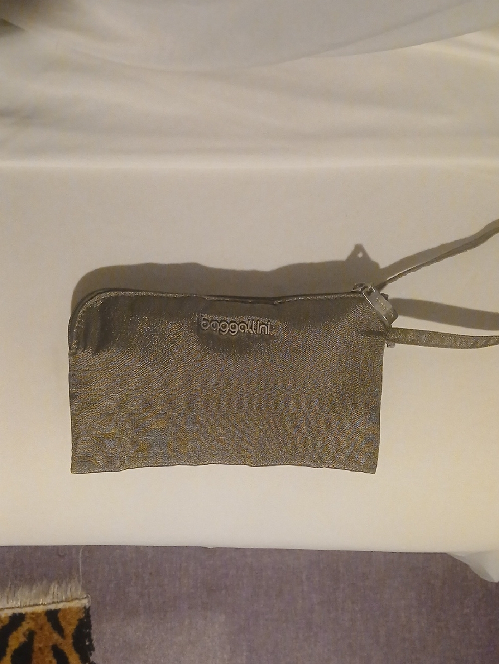 Baggallini Metallic Pewter Wristlet Clutch
